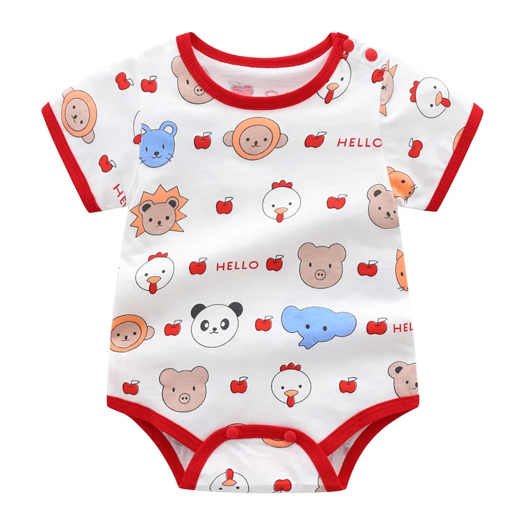 Baby Pig & Panda Short Sleeve Cotton Bodysuit