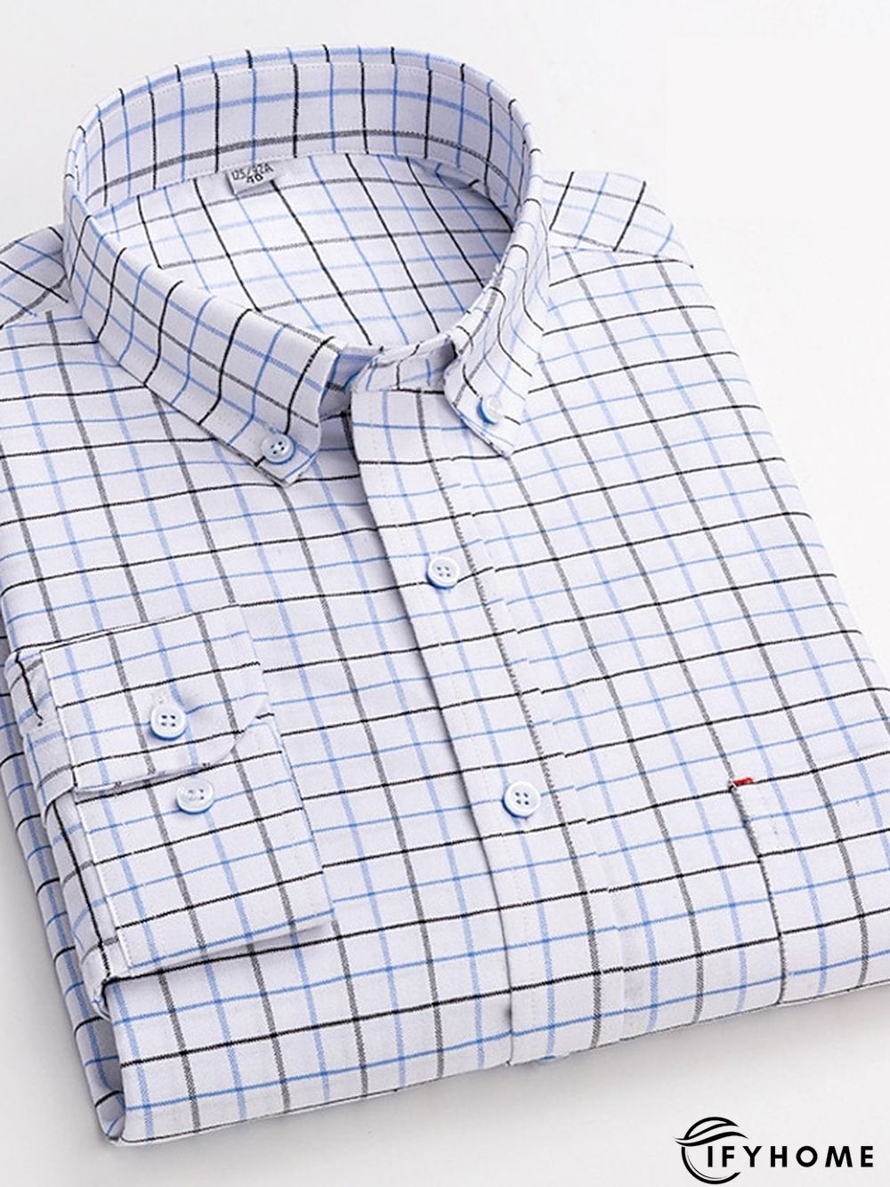 Men's Denim Shirt Turndown Spring &  Fall Long Sleeve A B C Plaid / Striped / Chevron / Round Daily Wear Clothing Apparel Print | IFYHOME