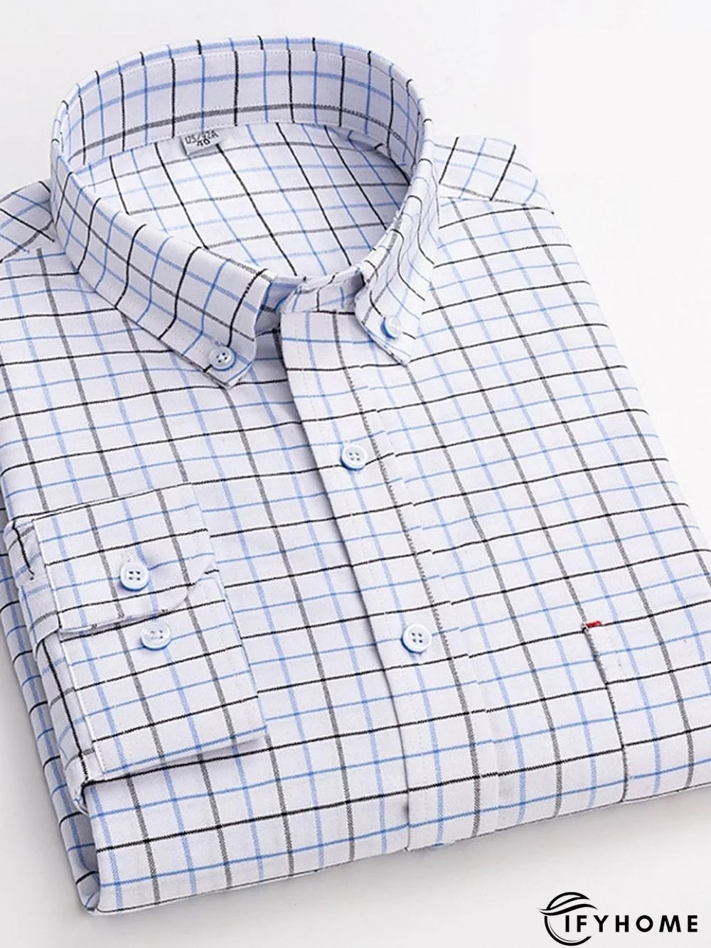 Men's Denim Shirt Turndown Spring &  Fall Long Sleeve A B C Plaid / Striped / Chevron / Round Daily Wear Clothing Apparel Print | IFYHOME