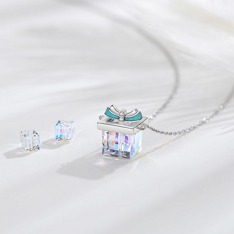 For Bonus Daughter - S925 Life Gave Me the Gift of You Crystal Gift Necklace