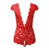 Uveng Sex Lingerie De-Back Deep V-Neck Lace Passion To Seduce Pajamas Hollow Sex Lingerie Sexy Dress