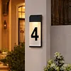 Solar Lighted House Numbers Luminous Outside Address Sign Smart Sensor Automatic LED Illumination Lamp Auto On/Off Villa Courtyard Number Plate Light Outdoor Doorplate Number Indicator