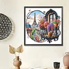 Balcon De Jardin Avec Vue Sur La Tour Eiffel-Peinture Diamant En Forme Sp&eacute;ciale-30*30CM