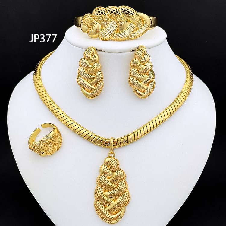 Fashion Jewelry Italian Gold Plated Jewelry Set Necklace And Earring Sets For Women