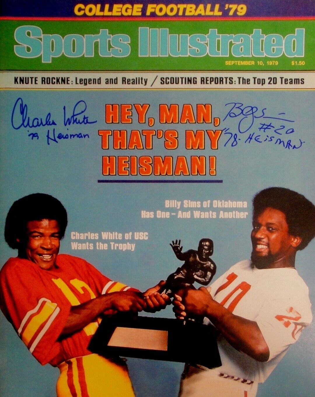 Charles White Billy Sims Dual Signed Autographed 16x20 Photo Poster painting Heismsan 78 JSA