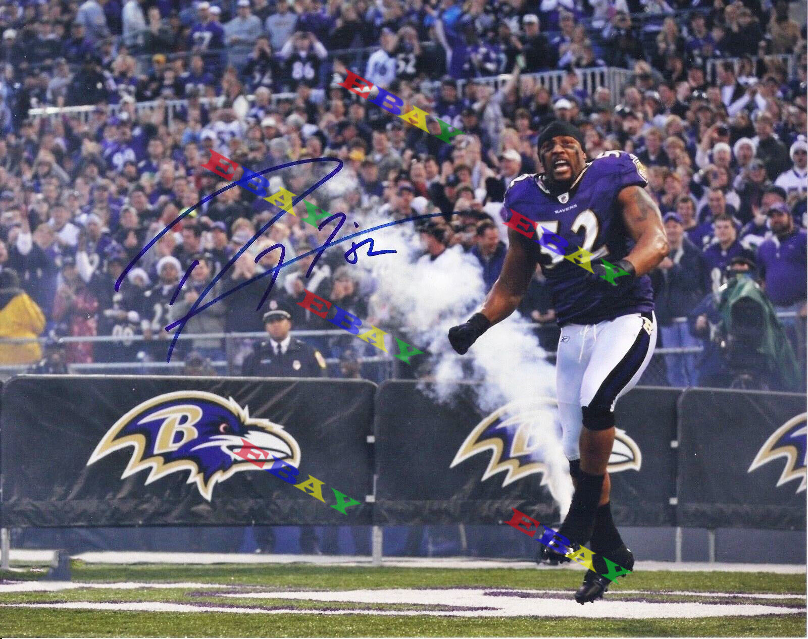 Ravens Ray Lewis Signed Autographed 8x10 Photo Poster painting Reprint