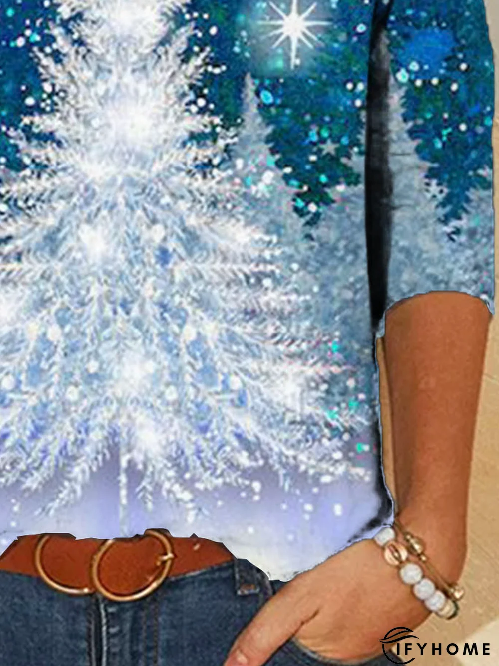 Loose Christmas Snowman Crew Neck Vintage Blouse | IFYHOME