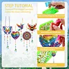 5Pcs DIY Diamond Painting Wind Chimes Crystal Window Suncatcher Craft Set Birthday Gifts Home Garden Decor