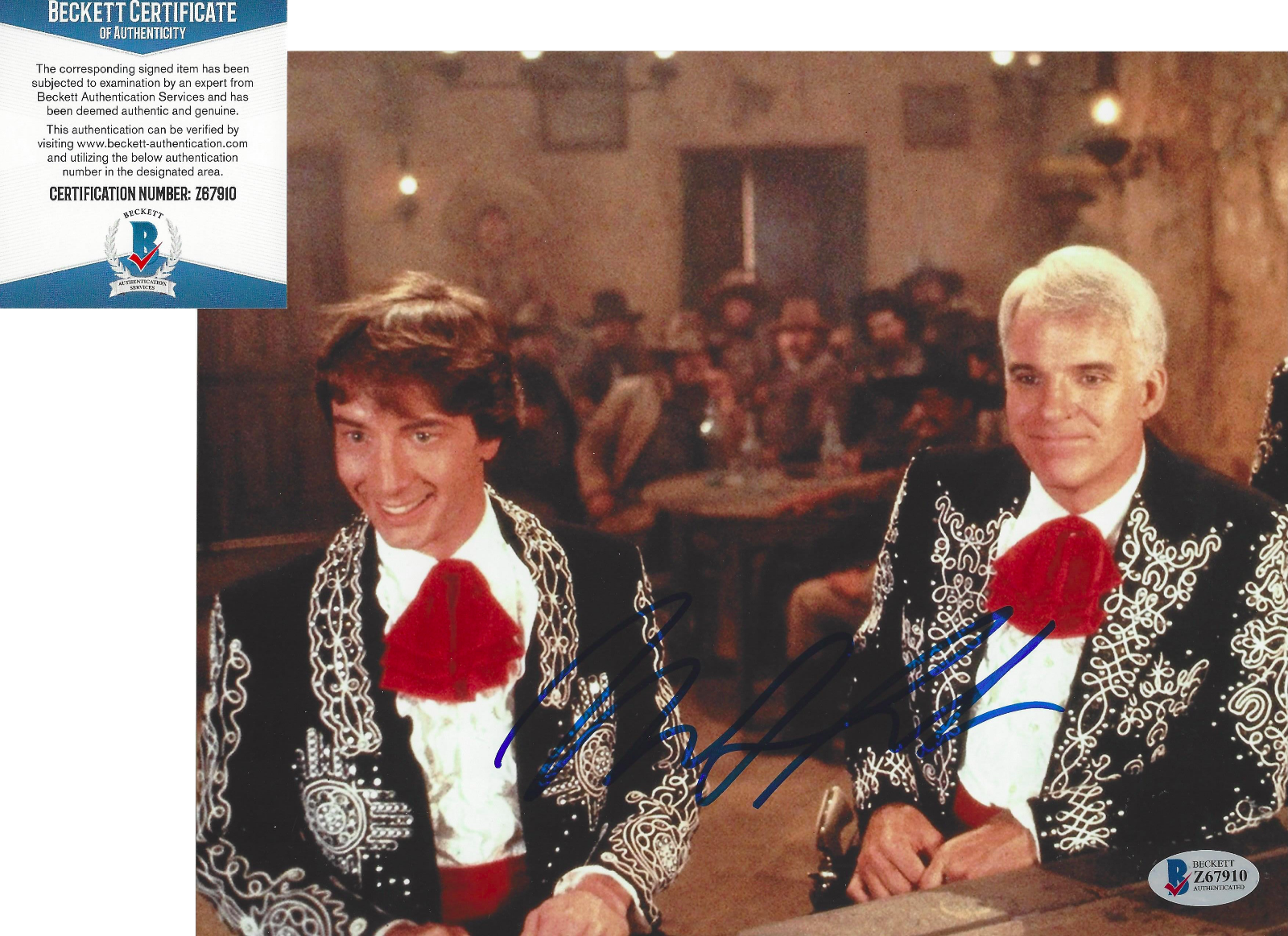 MARTIN SHORT SIGNED 'THREE AMIGOS' 8x10 MOVIE Photo Poster painting B ACTOR BECKETT COA BAS