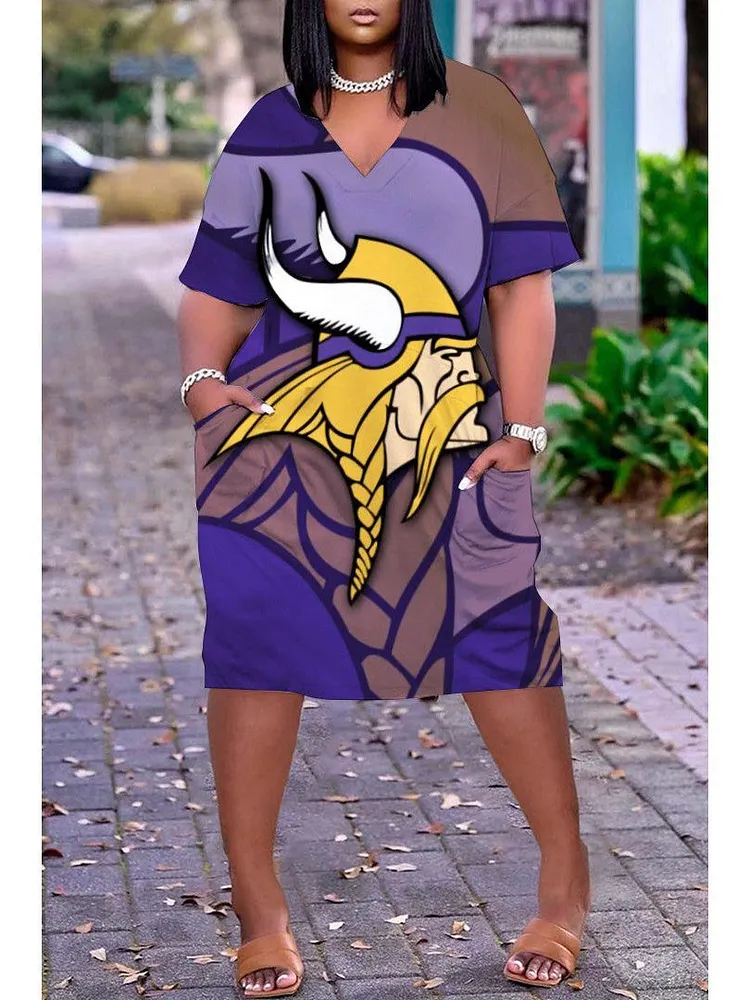 Minnesota Vikings
Limited Edition V-neck Casual Pocket Dress