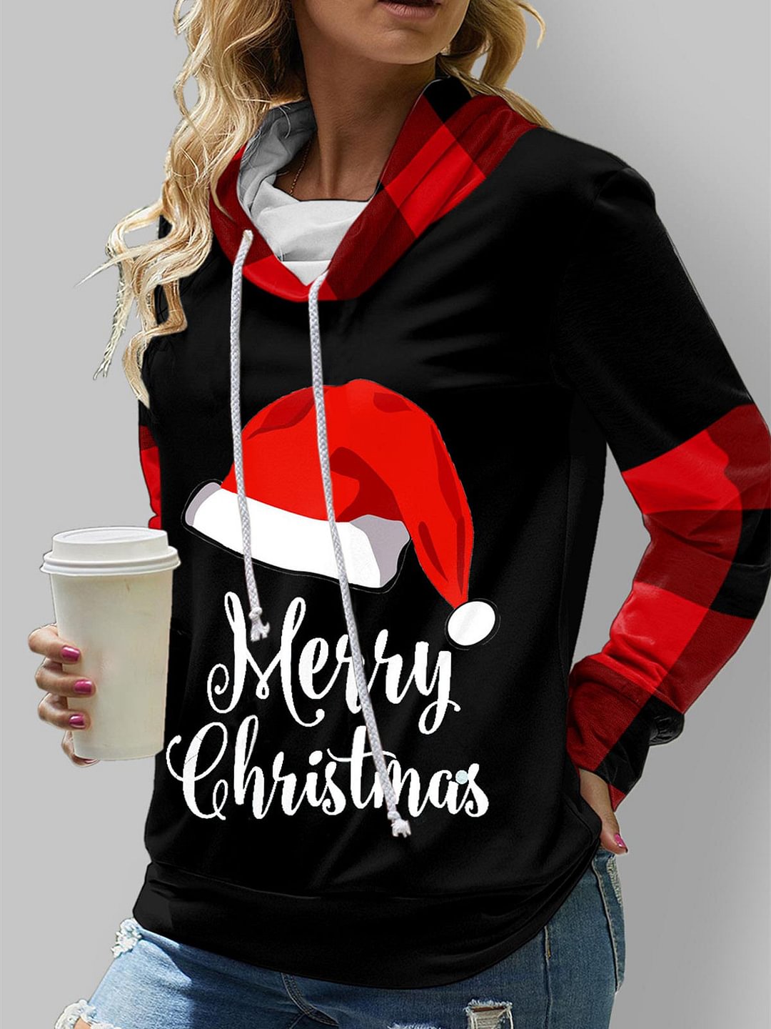 Women Long Sleeve Hooded Printed Graphic Women Tops