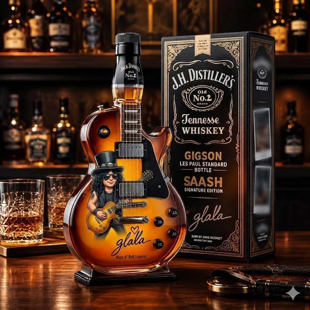 Appetite for Rock: Vintage Sunburst Guitar Figurine Spirit Bottle