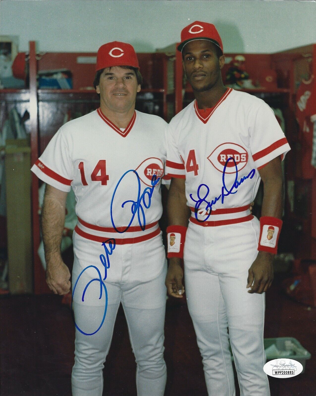 Autographed Pete Rose & Eric Davis Cincinnati Reds Autographed 8x10 Photo Poster painting - JSA