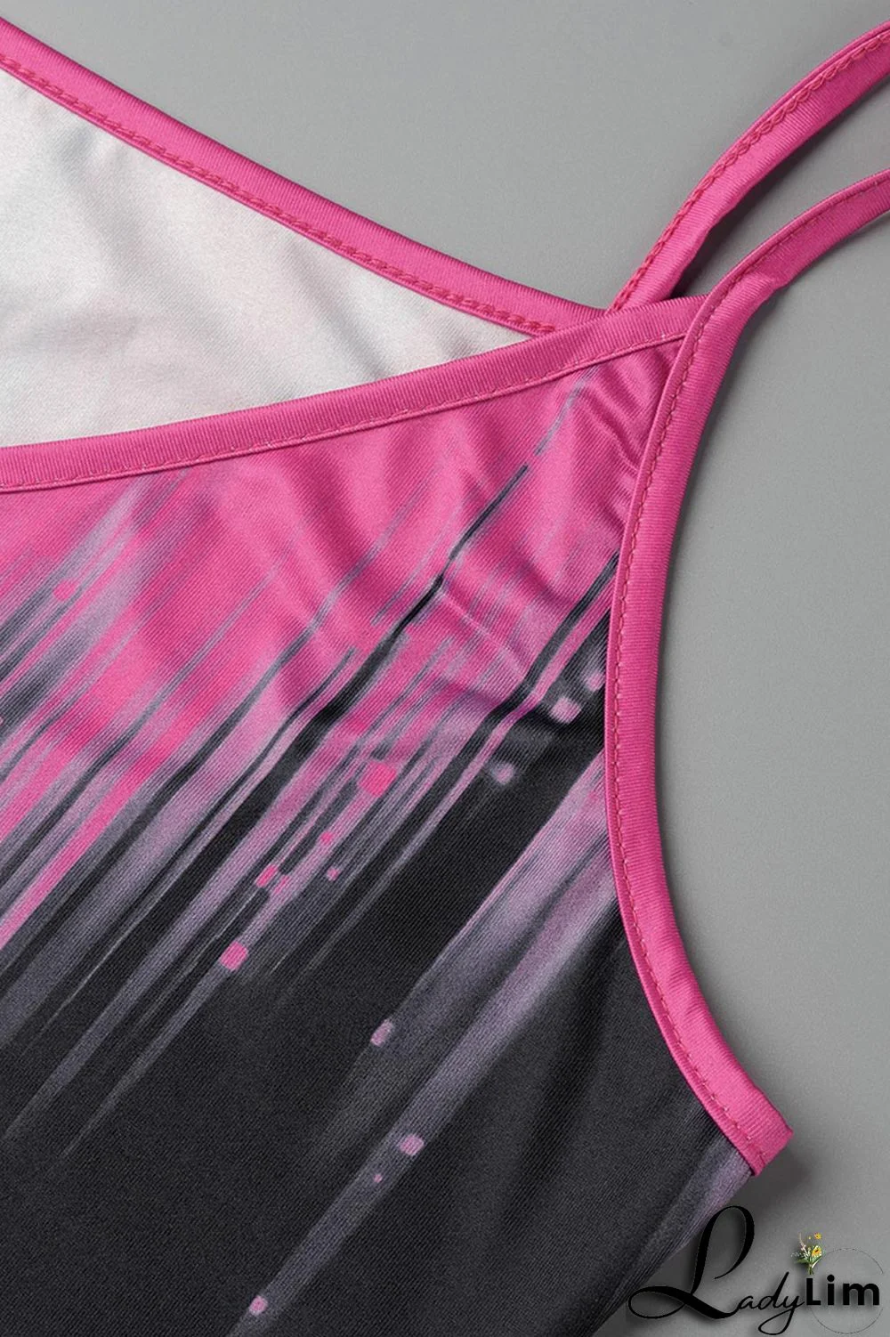 White Black Sexy Casual Print Backless V Neck Sling Dress