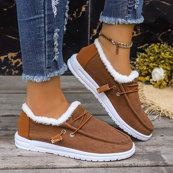 Women's Plush-Lined Thickened Insulated Cotton Shoes