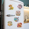 (US Local)6Pcs Diamond Painting Refrigerator Magnets Diamond Art Kits (Flower Animal)
