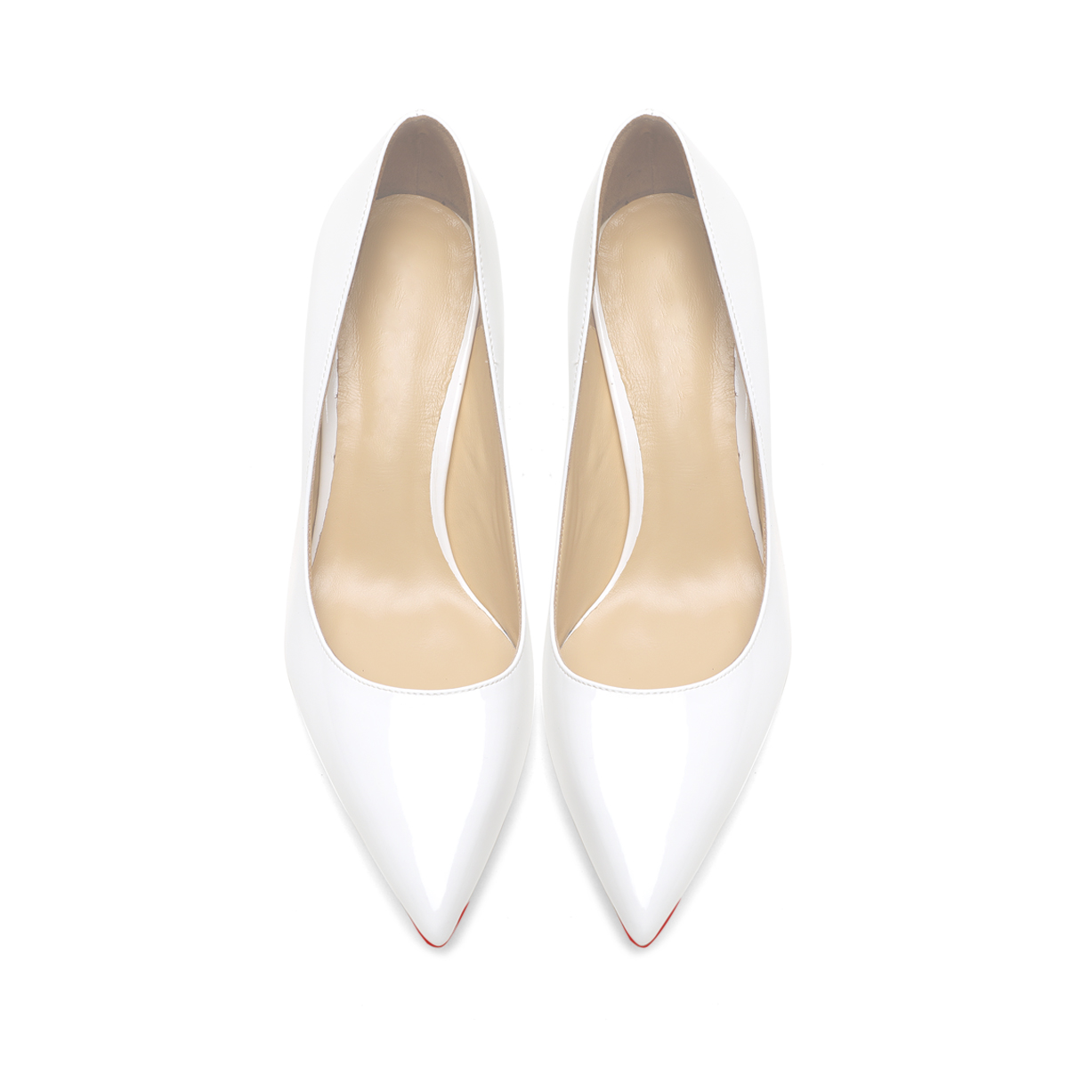 50mm Women's Low Heel Kittens Pointed Toe Red Bottom Casual Slip On Pumps-MERUMOTE