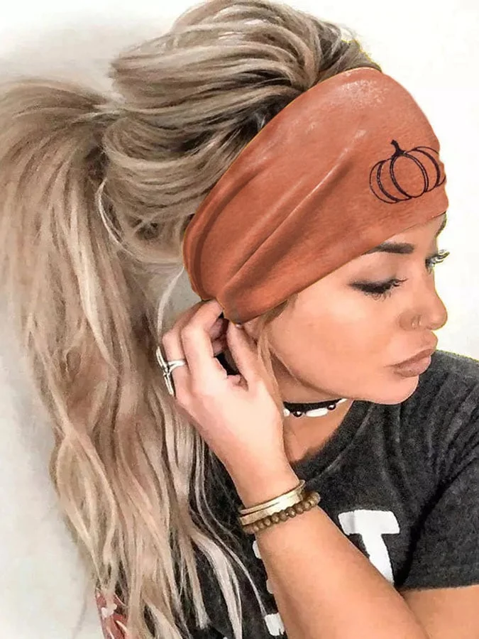 Women'S Vintage Pumpkin Print Turban