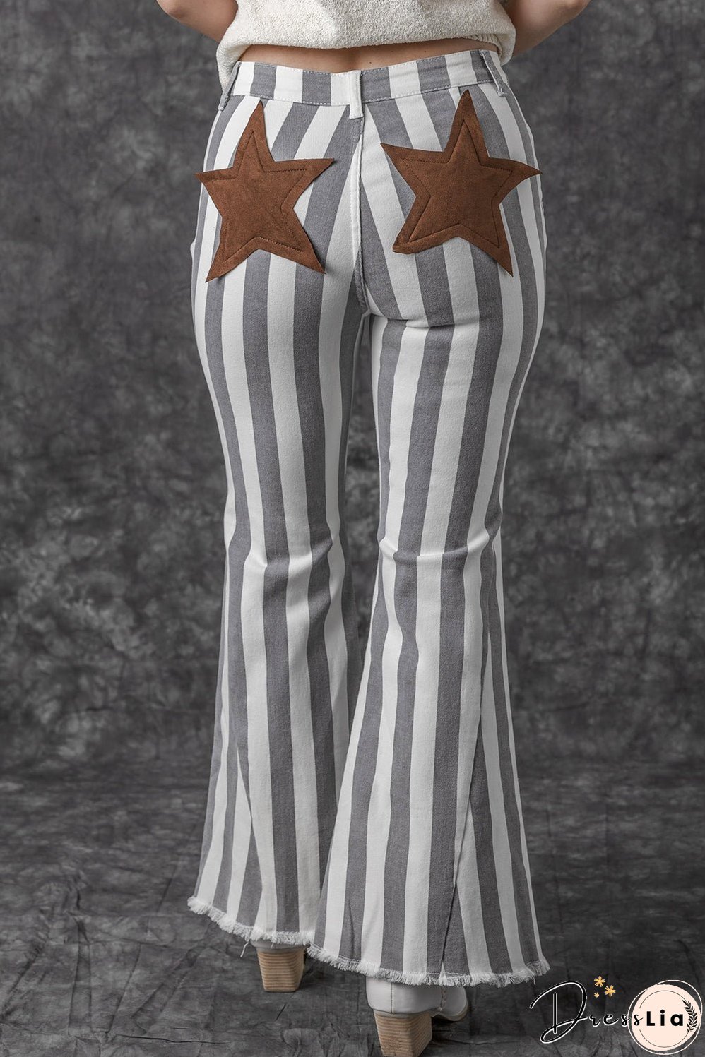 Star Embellished Western Flare Jeans