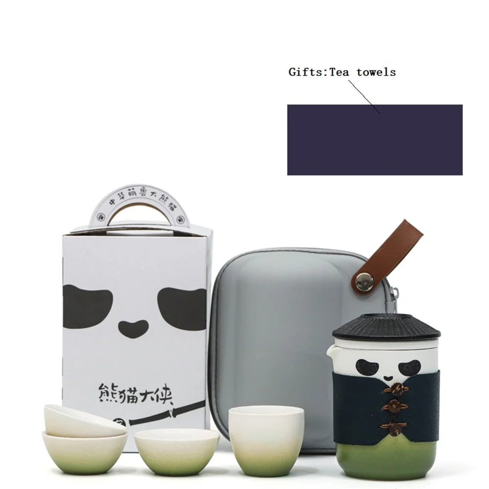 Panda, Portable Travel Tea Set, Outdoor Travel Single Tea Maker