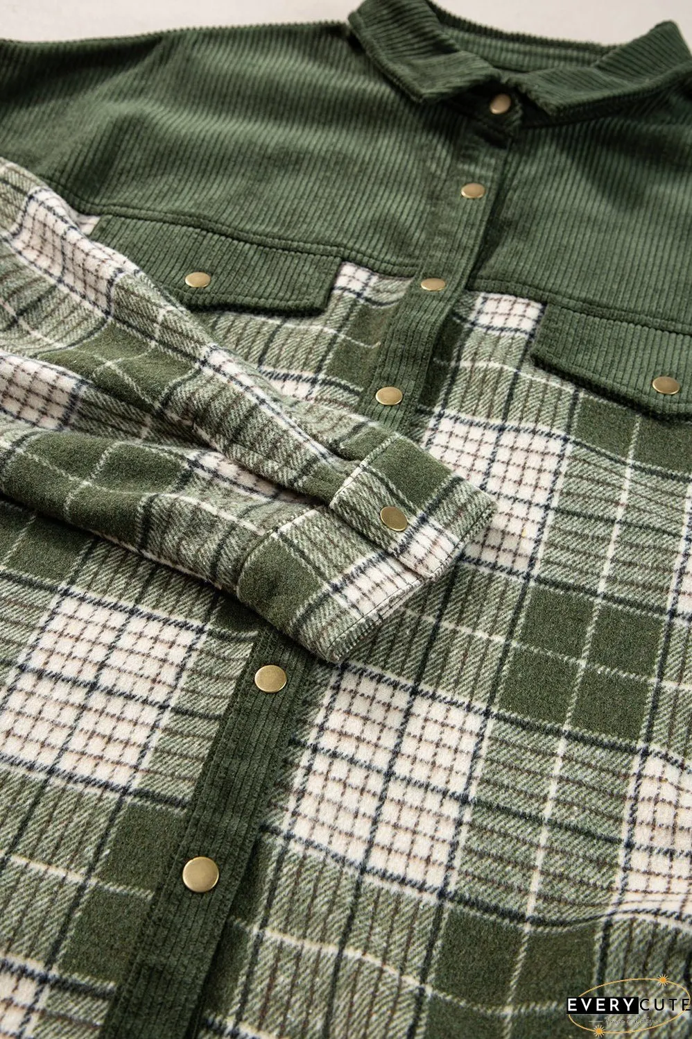 Comfortable Plaid Corduroy Jacket