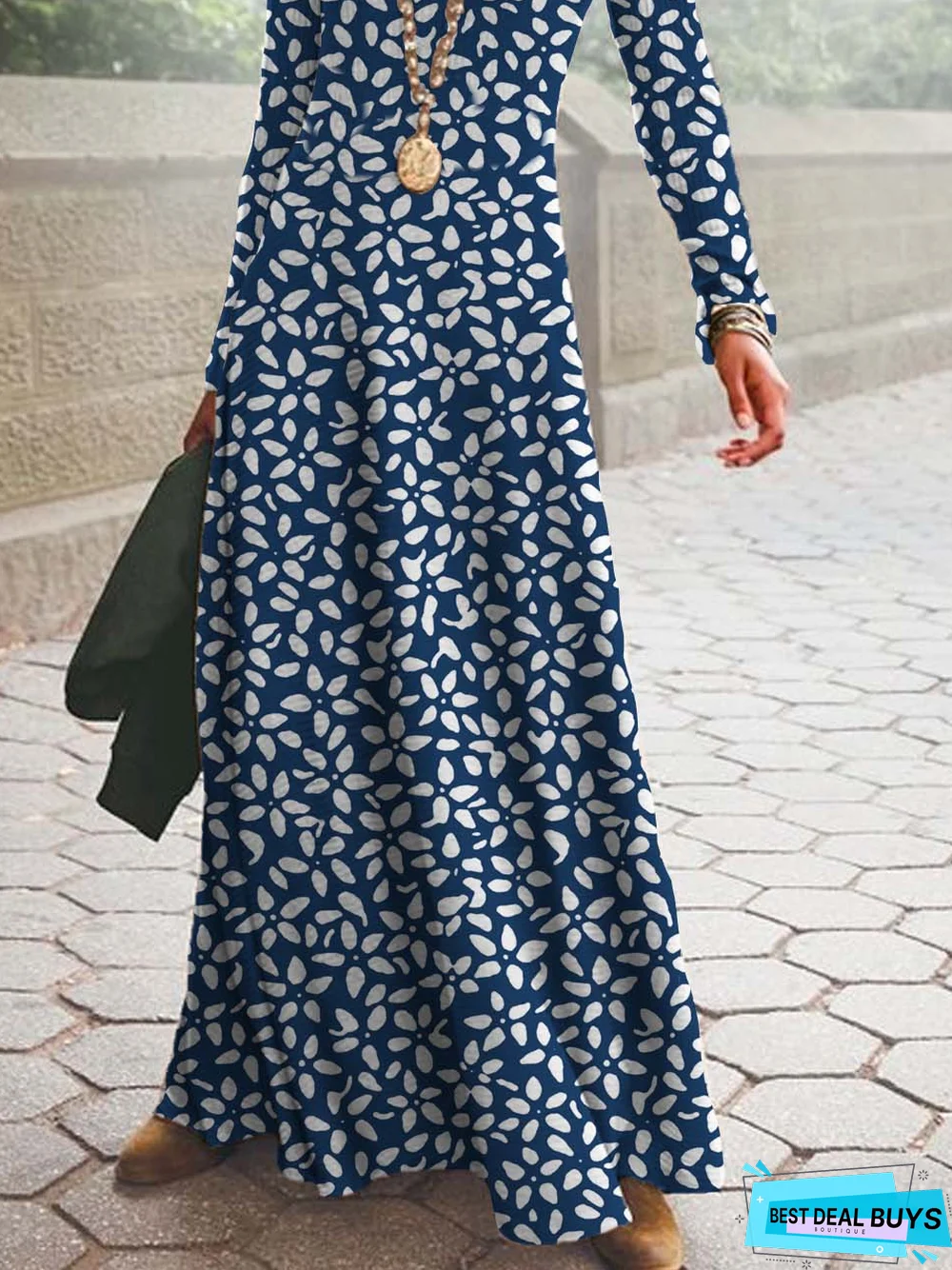 Casual Crew Neck Jersey Dress