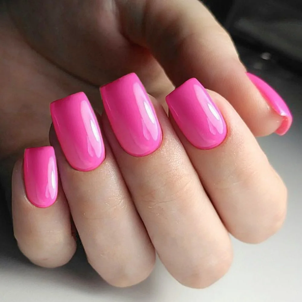 24Pcs Shiny Natural Nude Long Fake Nails Flat Artificial False Nails For Design DIY Press On Finger Tips Manicure Tool-Nail Inspo