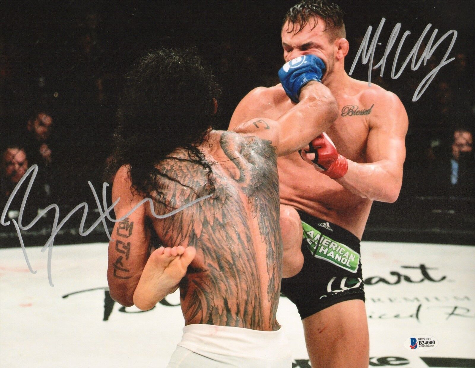 Michael Chandler Benson Henderson Signed 11x14 Photo Poster painting BAS COA Bellator Picture 2