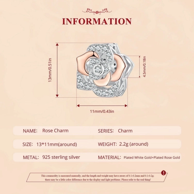 1 Piece 13*11mm 925 Sterling Silver Zircon Flower Pendant Beads Jewelry Accessories