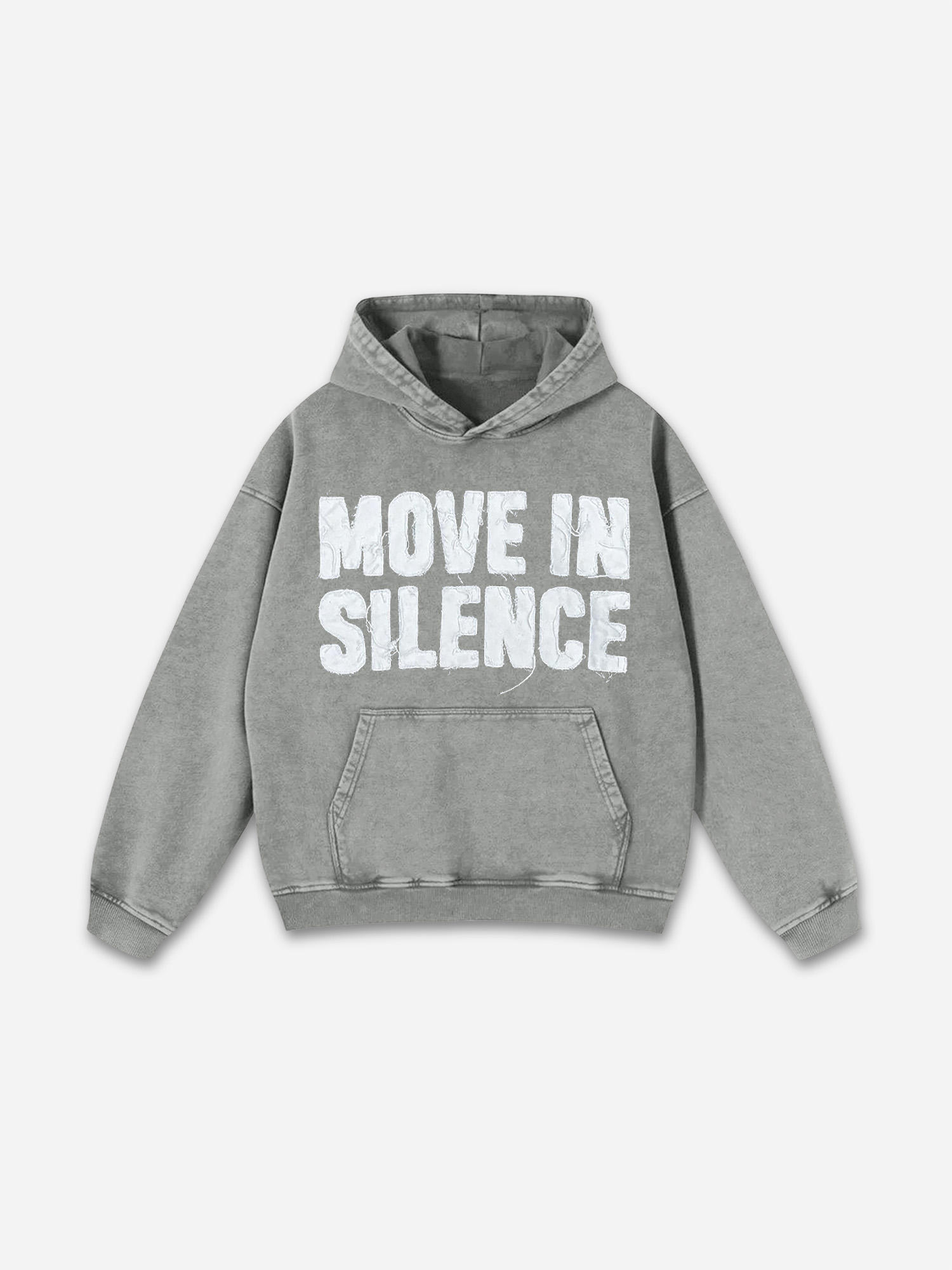 Sopula Vintage Move In Silence Graphic Acid Washed Oversized Hoodie