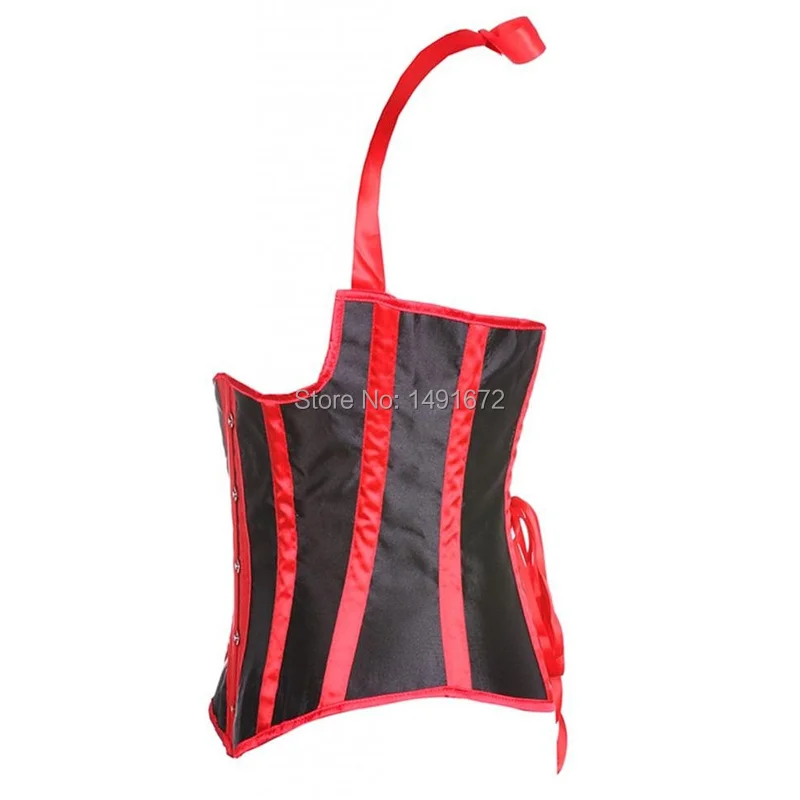 Billionm Sapubonva Underbust Corset Straps Sexy Striped Halter Corsets and Bustiers Tops Plus Size Corselet Overbust Vest Red Black White