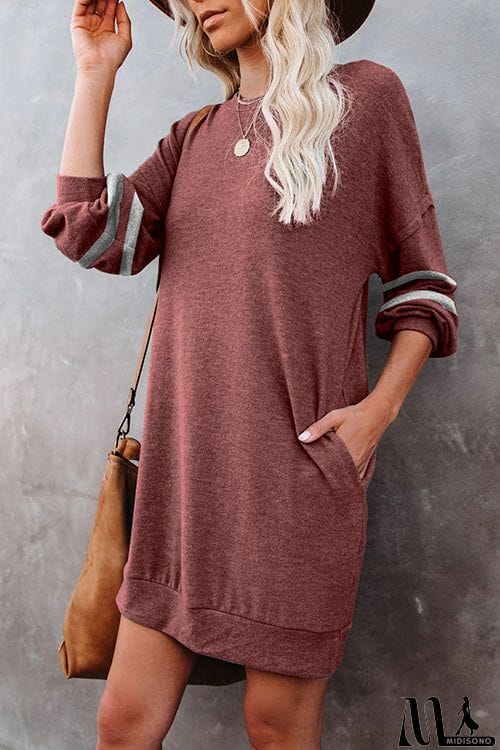MidiSono - Stripe Comfy Casual Mini Shift Dress