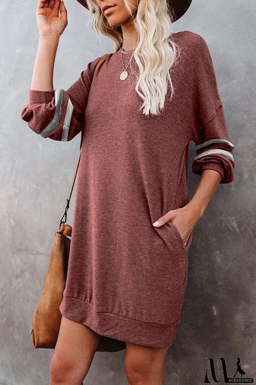 MidiSono - Stripe Comfy Casual Mini Shift Dress