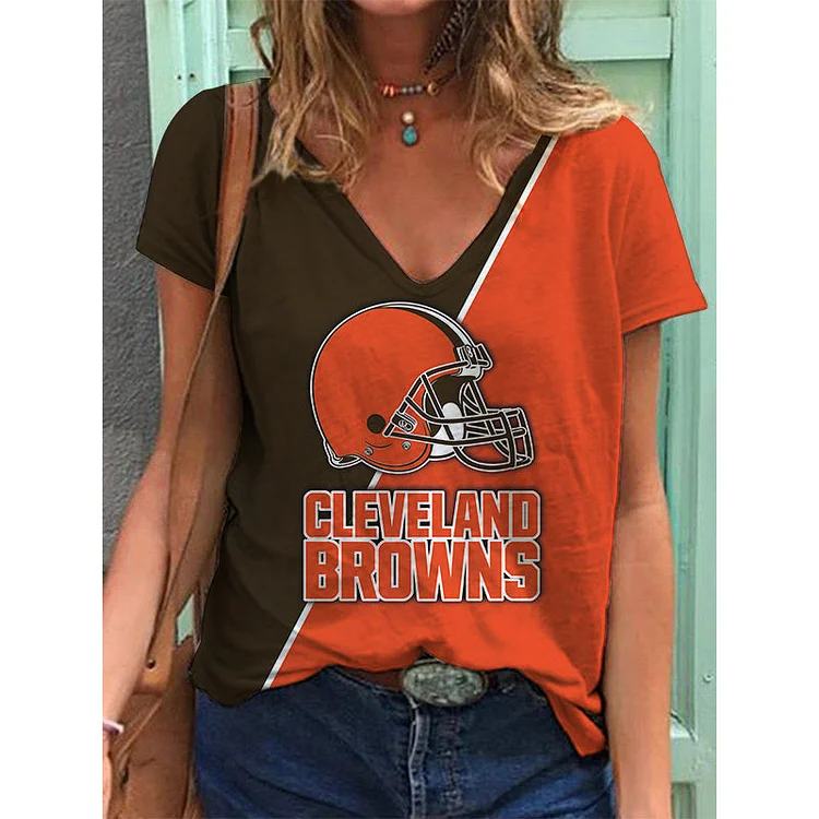 Cleveland Browns Lightweight Short Sleeve V-Neck T-Shirt