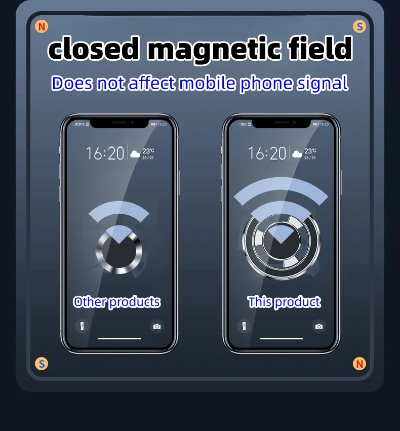 Car magnetic mobile phone navigation bracket (With laser car logo)