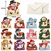 12Pcs DIY Pearl Diamond Painting Christmas Cards, 3D Greeting Card Craft Kits with Resin Pearls, Handmade Holiday Cards for Adults, Christmas Gifts & Decorations