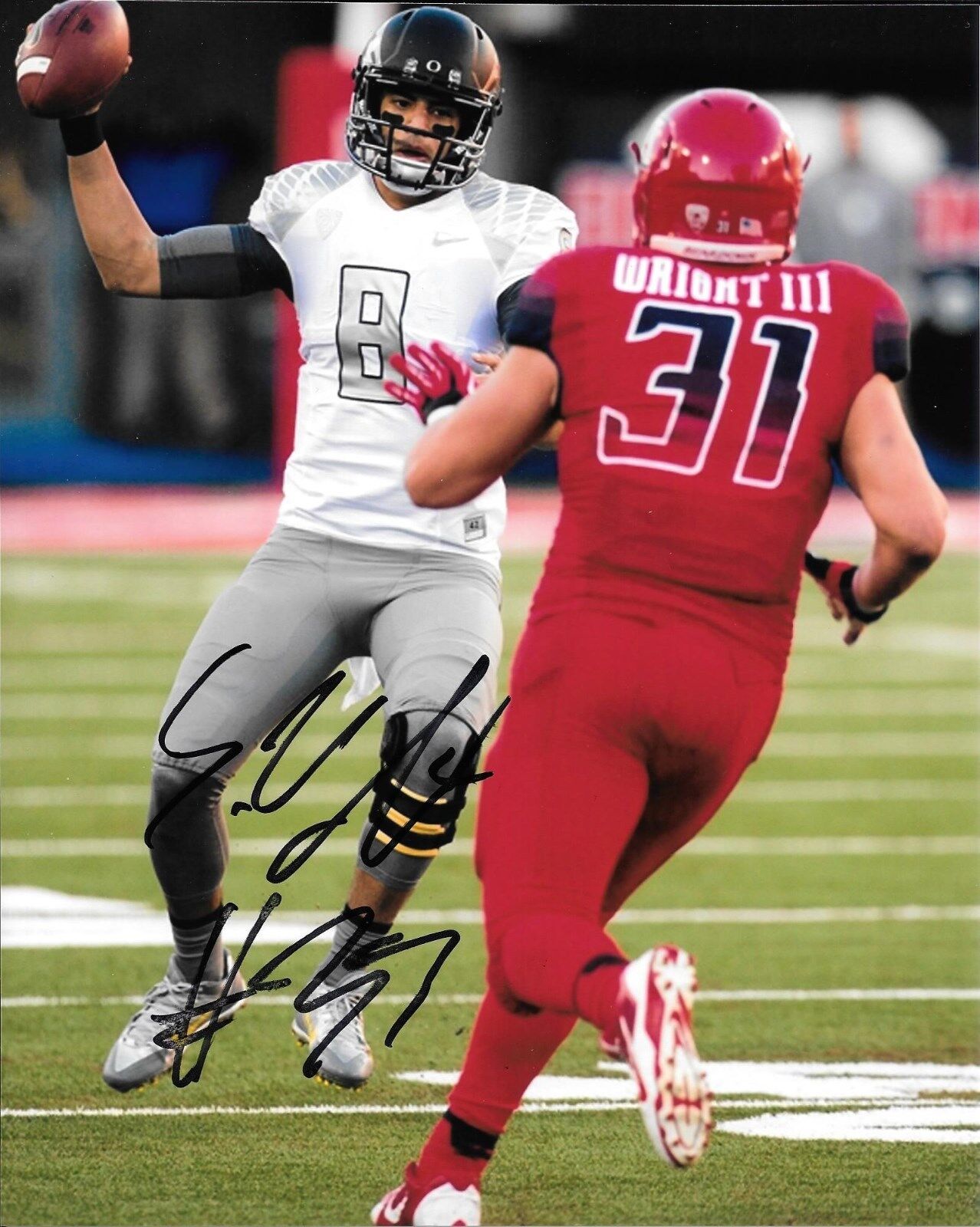 CLEVELAND BROWNS SCOOBY WRIGHT III HAND SIGNED ARIZONA WILDCATS 8X10 Photo Poster painting W/COA