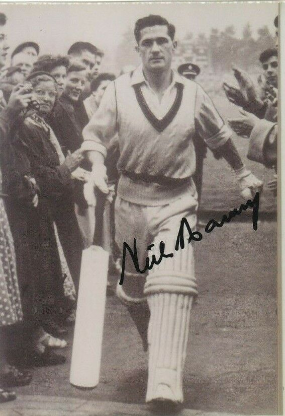 Australia Cricket Legend NEIL HARVEY Signed B/W Photo Poster painting