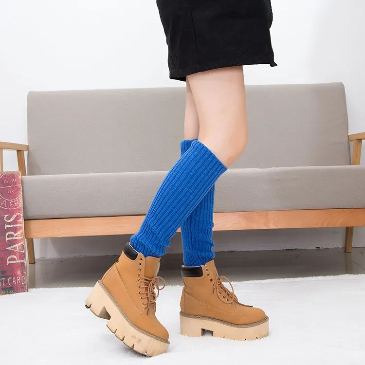 Leg Warmers Women Elegant Winter Warm Trendy All-match Womens Korean Style Knitting Keep Knee Students Leisure Female Chic 2020