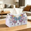Big Butterfly DIY PULeather Diamond Painting Tissue Box for Adults Beginners Large Size Diamond Art Paper Storage Holder for Living Room Bedroom Bathroom Table Decor