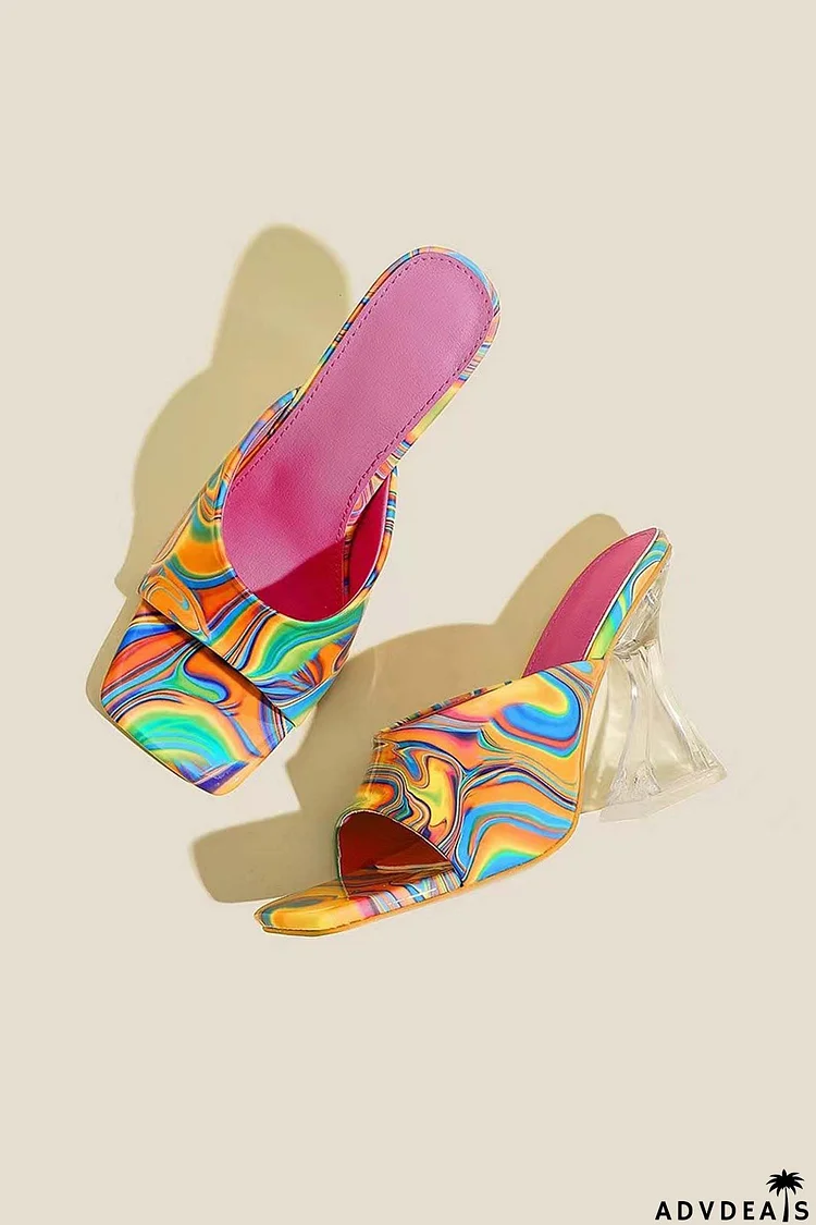 Graffiti Crystal High Heel Sandals