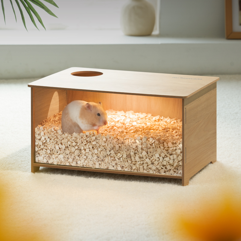 Mewoofun Hamster Hideout Wooden House