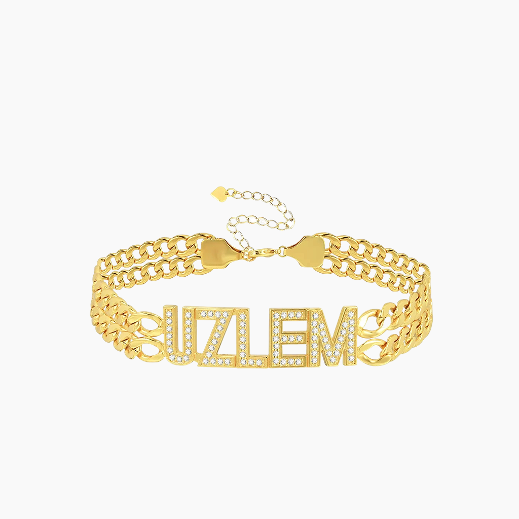 Double Layer Two-tone Sparkling Bracelet