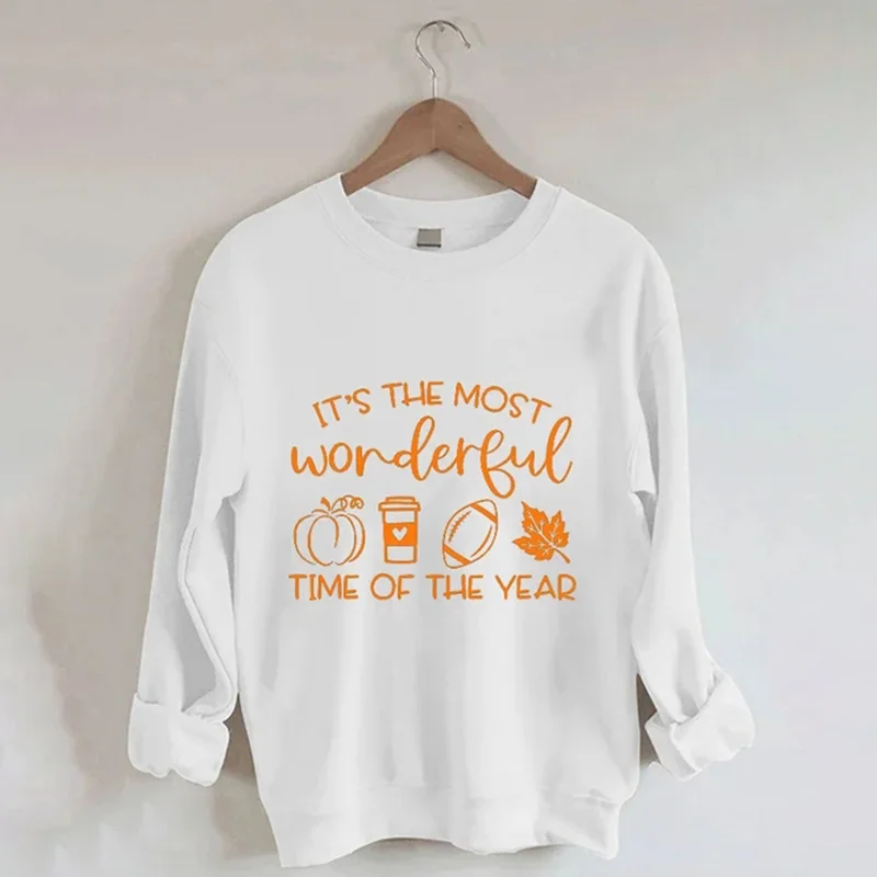 The Most Wonderful Time of The Year Fall Drinking Pumpkin Maple Sweatshirt