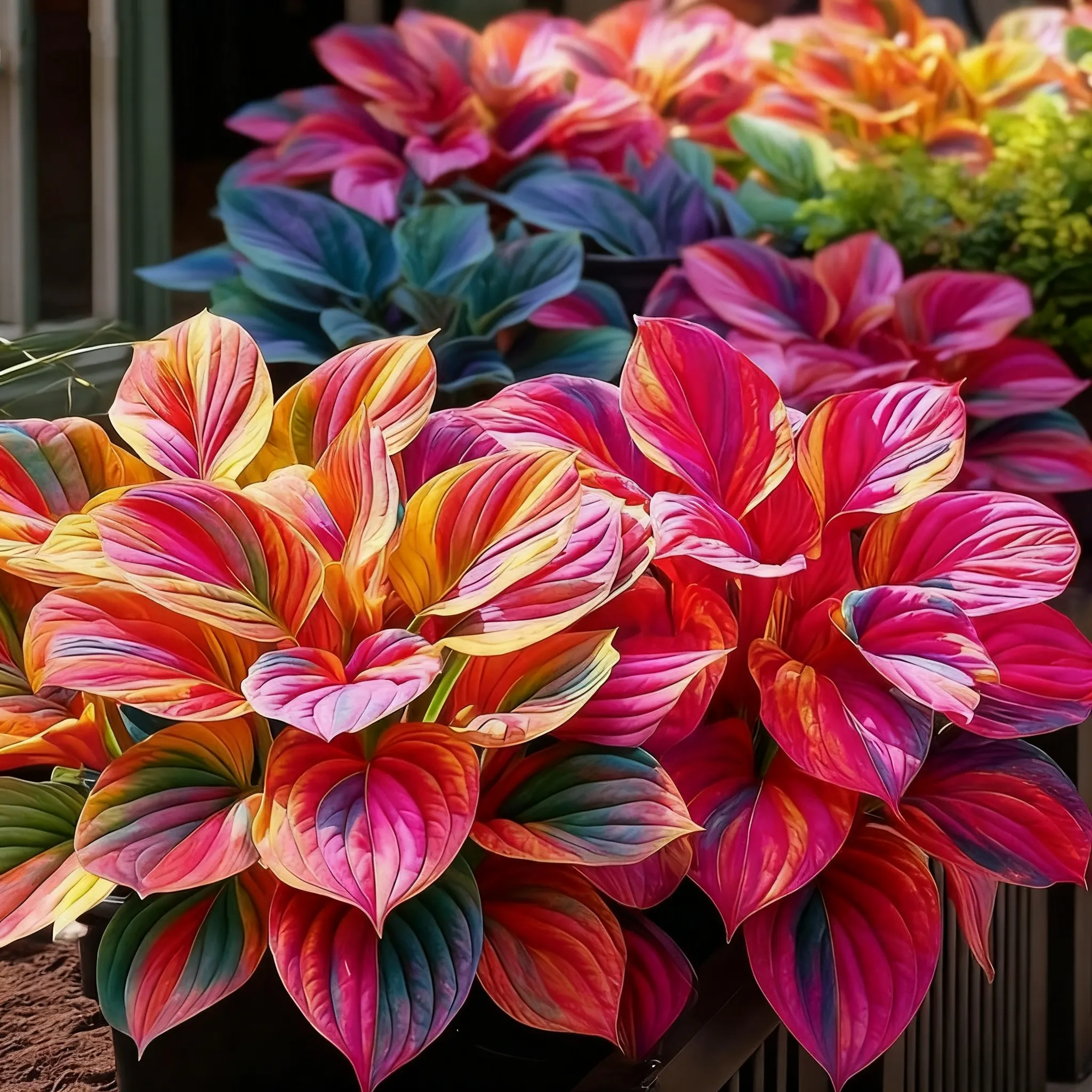 🌈🔥 Limited Edition Rainbow Flame Hostas -Rare Multicolor Foliage, Exclusive to Our Store 🌸