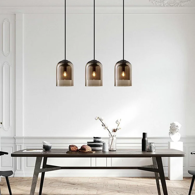 Electroplated Glass Lantern LED Modern Island Lights Pendant Light Hanging Lamp - Appledas