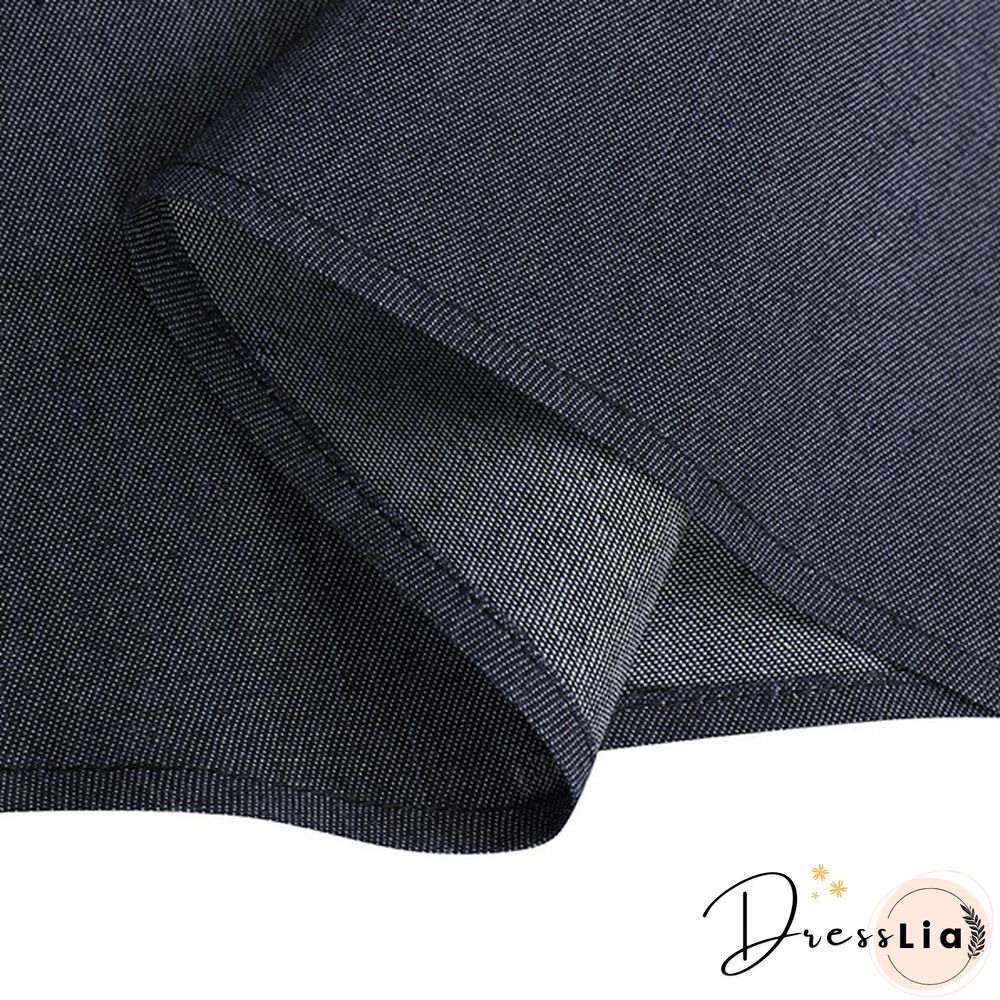 S-5Xl Ladies Denim Button Ruffle High Waist Long Skirt Dress Casual Elegant Loose Outwear A Line Dress Kleid