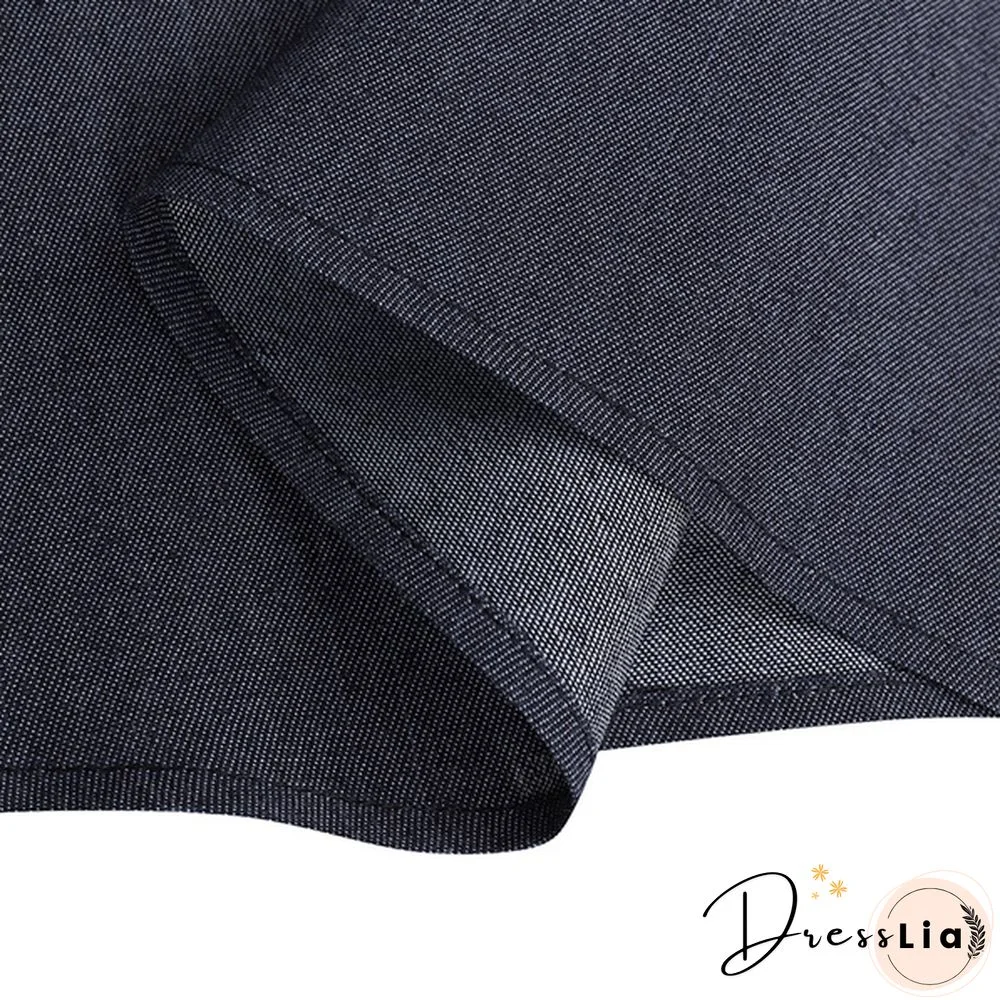 S-5Xl Ladies Denim Button Ruffle High Waist Long Skirt Dress Casual Elegant Loose Outwear A Line Dress Kleid