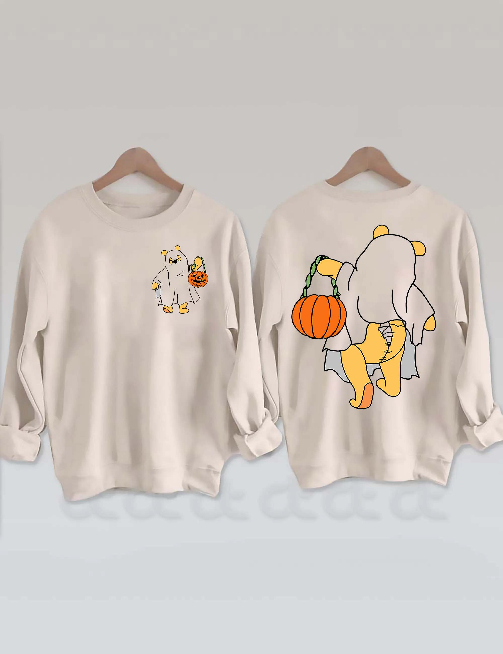 Sweatshirt Halloween Winnie L'Ourson Momie Fantôme - Marque Gildan - Personnalisable - Neuf Avec étiquette