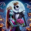 Sally And Jack - 11CT Counted Cross Stitch - 40*40cm - Disney Halloween